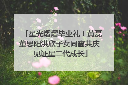 星光熠熠毕业礼！黄磊董思阳洪欣子女同窗共庆 见证星二代成长