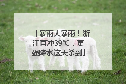 暴雨大暴雨！浙江直冲39℃，更强降水这天杀到