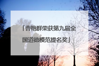 曹艳群荣获第九届全国道德模范提名奖