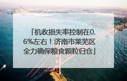 机收损失率控制在0.6%左右！济南市莱芜区全力确保粮食颗粒归仓