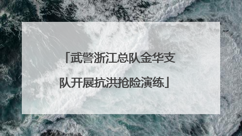 武警浙江总队金华支队开展抗洪抢险演练