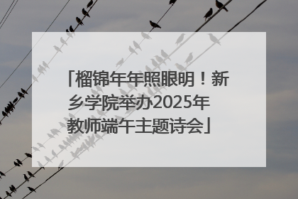 榴锦年年照眼明！新乡学院举办2025年教师端午主题诗会