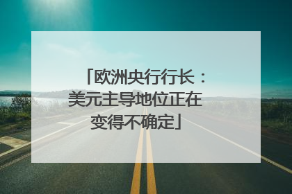 欧洲央行行长：美元主导地位正在变得不确定