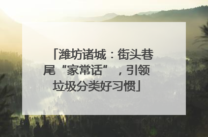 潍坊诸城：街头巷尾“家常话”，引领垃圾分类好习惯