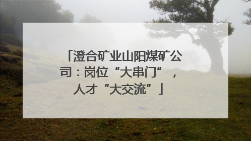 澄合矿业山阳煤矿公司：岗位“大串门”，人才“大交流”