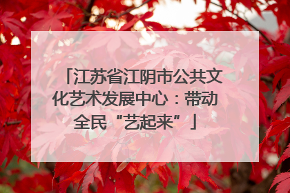江苏省江阴市公共文化艺术发展中心：带动全民“艺起来”