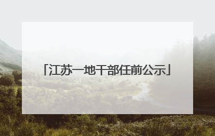 江苏一地干部任前公示