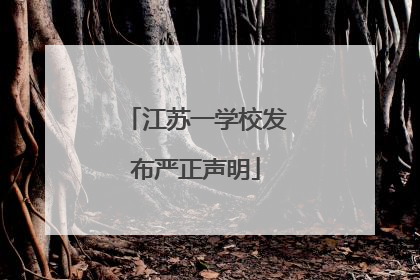 江苏一学校发布严正声明