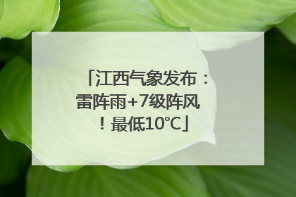 江西气象发布：雷阵雨+7级阵风！最低10℃