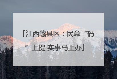 江西赣县区：民意“码”上提 实事马上办