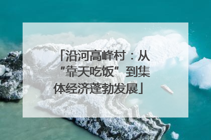 沿河高峰村：从“靠天吃饭”到集体经济蓬勃发展