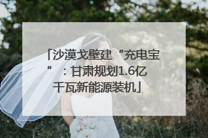 沙漠戈壁建“充电宝”：甘肃规划1.6亿千瓦新能源装机
