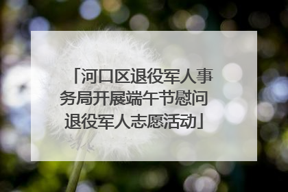 河口区退役军人事务局开展端午节慰问退役军人志愿活动