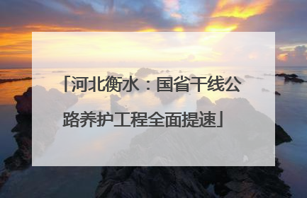 河北衡水：国省干线公路养护工程全面提速