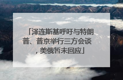 泽连斯基呼吁与特朗普、普京举行三方会谈，美俄暂未回应