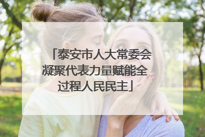 泰安市人大常委会凝聚代表力量赋能全过程人民民主