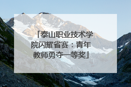 泰山职业技术学院闪耀省赛：青年教师勇夺一等奖