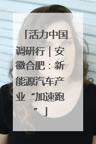 活力中国调研行｜安徽合肥：新能源汽车产业“加速跑”
