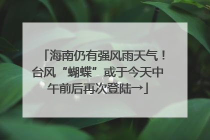 海南仍有强风雨天气！台风“蝴蝶”或于今天中午前后再次登陆→