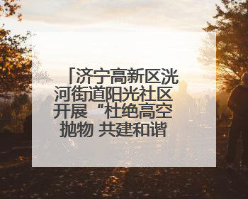 济宁高新区洸河街道阳光社区开展“杜绝高空抛物 共建和谐文明社区”宣传活动