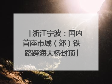 浙江宁波：国内首座市域（郊）铁路跨海大桥封顶
