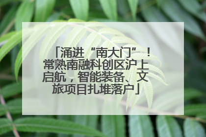 涌进“南大门”！常熟南融科创区沪上启航，智能装备、文旅项目扎堆落户