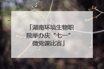 湖南环境生物职院举办庆“七一”微党课比赛