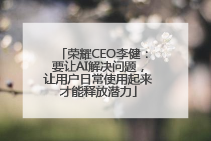 荣耀CEO李健：要让AI解决问题，让用户日常使用起来才能释放潜力