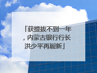 获提拔不到一年，内蒙古银行行长洪少平再履新