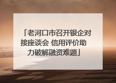 老河口市召开银企对接座谈会 信用评价助力破解融资难题