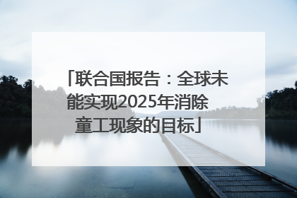 联合国报告：全球未能实现2025年消除童工现象的目标
