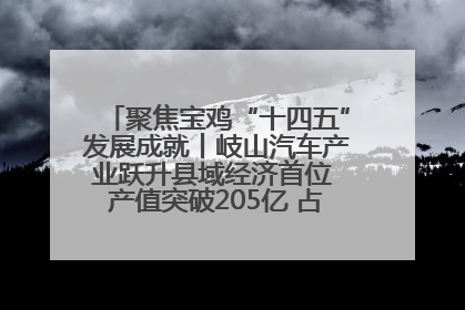 聚焦宝鸡“十四五”发展成就丨岐山汽车产业跃升县域经济首位 产值突破205亿 占规上工业75%