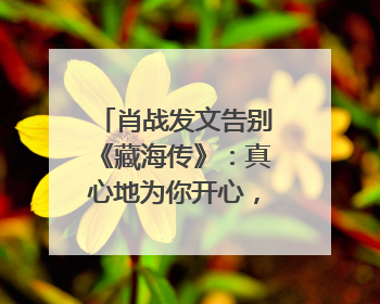 肖战发文告别《藏海传》：真心地为你开心，有这么多人懂你，导演回应“是否有第二季”