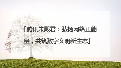 腾讯朱殿君：弘扬网络正能量，共筑数字文明新生态