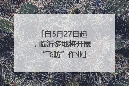 自5月27日起，临沂多地将开展“飞防”作业