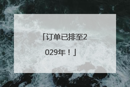 订单已排至2029年！