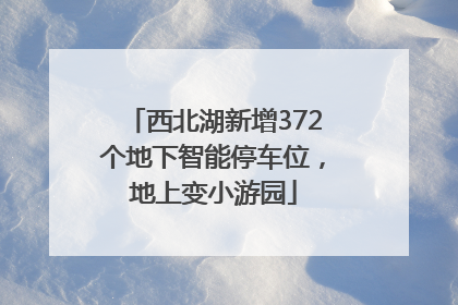 西北湖新增372个地下智能停车位，地上变小游园