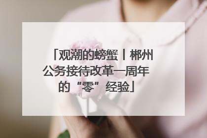 观潮的螃蟹丨郴州公务接待改革一周年的“零”经验
