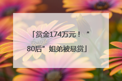 赏金174万元！“80后”姐弟被悬赏