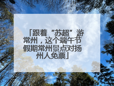 跟着“苏超”游常州，这个端午节假期常州景点对扬州人免票