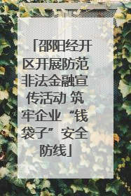 邵阳经开区开展防范非法金融宣传活动 筑牢企业“钱袋子”安全防线