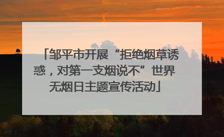 邹平市开展“拒绝烟草诱惑，对第一支烟说不”世界无烟日主题宣传活动
