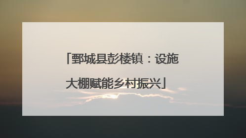 鄄城县彭楼镇：设施大棚赋能乡村振兴