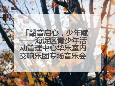 韶音启心，少年赋——海淀区青少年活动管理中心华乐室内交响乐团专场音乐会圆满举办