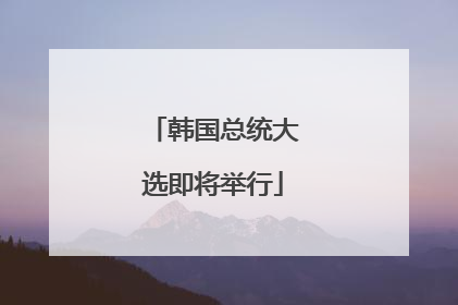 韩国总统大选即将举行