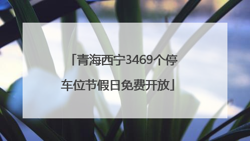 青海西宁3469个停车位节假日免费开放