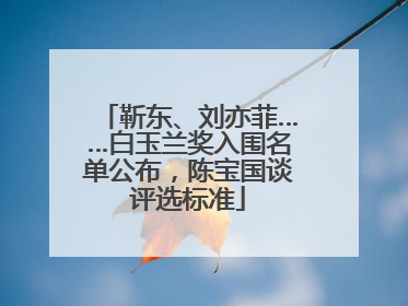 靳东、刘亦菲……白玉兰奖入围名单公布，陈宝国谈评选标准