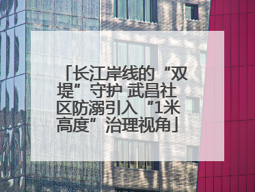 长江岸线的“双堤”守护 武昌社区防溺引入“1米高度”治理视角