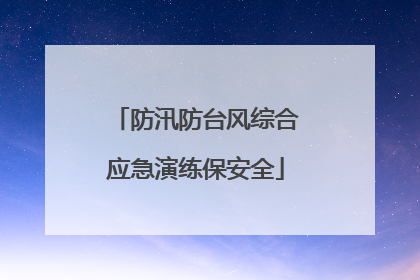 防汛防台风综合应急演练保安全