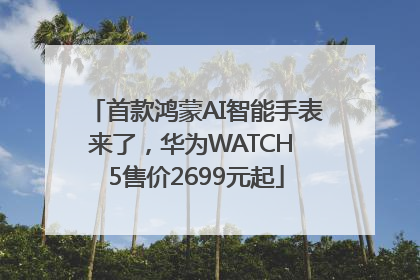 首款鸿蒙AI智能手表来了，华为WATCH 5售价2699元起